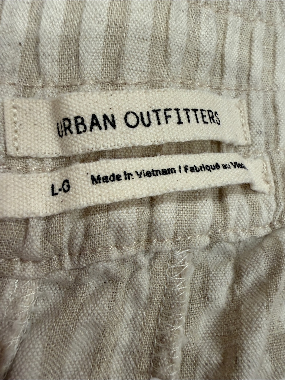Urban Outfitters Beige and White Striped Cropped Pants - Picture 2 of 5